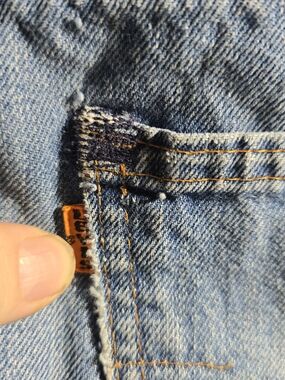 Levi's Light Blue Denim with Orange Tab and Stitching Detail